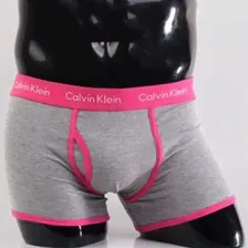 Трусы Calvin Klein 365 - Серые с розовой резинкой