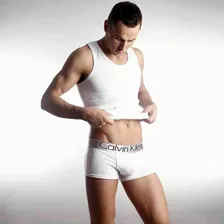 Мужские трусы боксеры белые Calvin Klein Mens Steel White