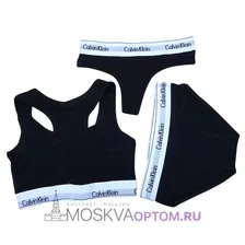 Женский набор нижнего белья Calvin Klein 3 в 1 (черный)