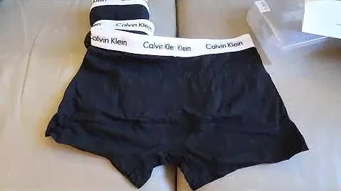 Мужское нижнее белье-боксеры Calvin Klein, набор из 3 шорт-боксеров, распаковка