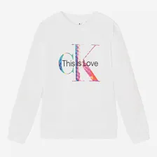 Calvin Klein Белый хлопковый свитшот с монограммой