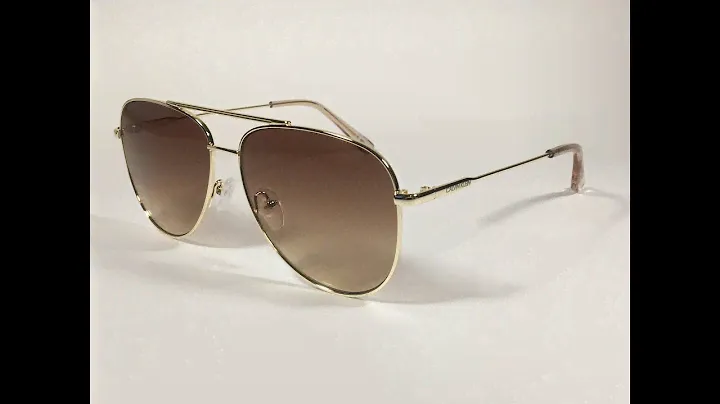 Calvin Klein Aviator Pilot Sunglasses CK19133S 716 Gold Frame Brown Gradient Lens