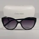 Calvin Klein Cat Eye Sunglasses CK19536S 001 Black Gloss Smoke Gradient Lens