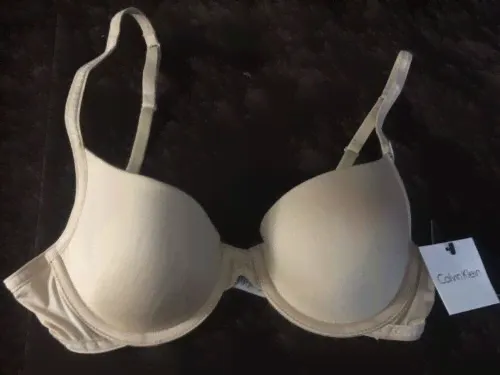 NWT calvin klein womens DEMI UNDERWIRE SAND DUNE BEIGE Sz 34A $38-0