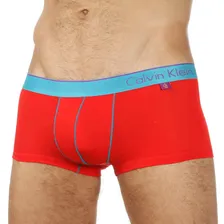 Мужские трусы хипсы красные с голубой резинкой Calvin Klein One Boxer